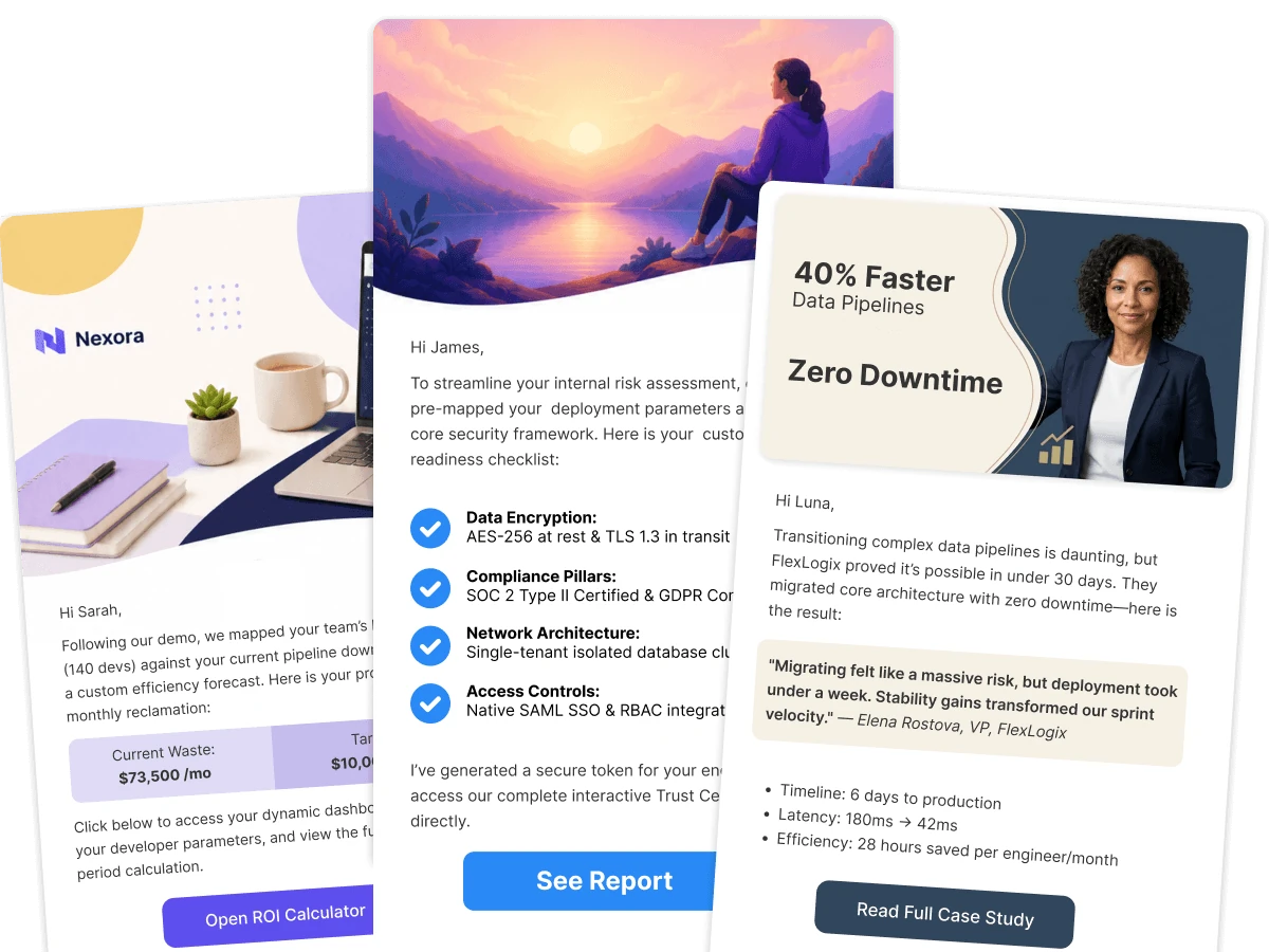 Example deal nurturing emails